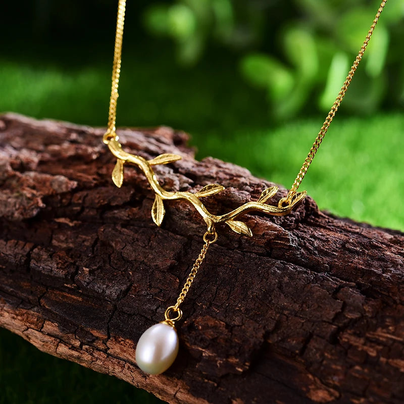 Olive Branch And Pearl Necklace