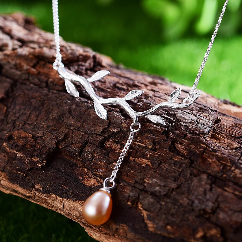 Olive Branch And Pearl Necklace