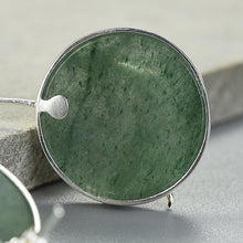 Swallow and Willow in Spring's Wind Aventurine Drop Earrings