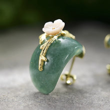 Jade Plum Blossom Stud Earrings