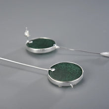 Swallow and Willow in Spring's Wind Aventurine Drop Earrings
