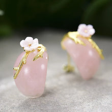 Jade Plum Blossom Stud Earrings