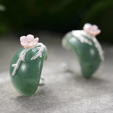 Jade Plum Blossom Stud Earrings