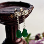 Water Droplet Lotus Drop Earrings