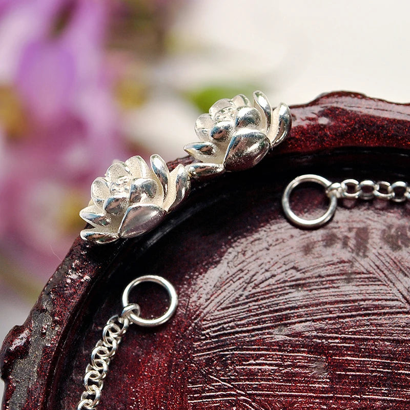 Water Droplet Lotus Drop Earrings