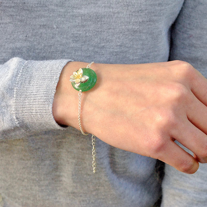 Jade Lotus Whispers Bracelet