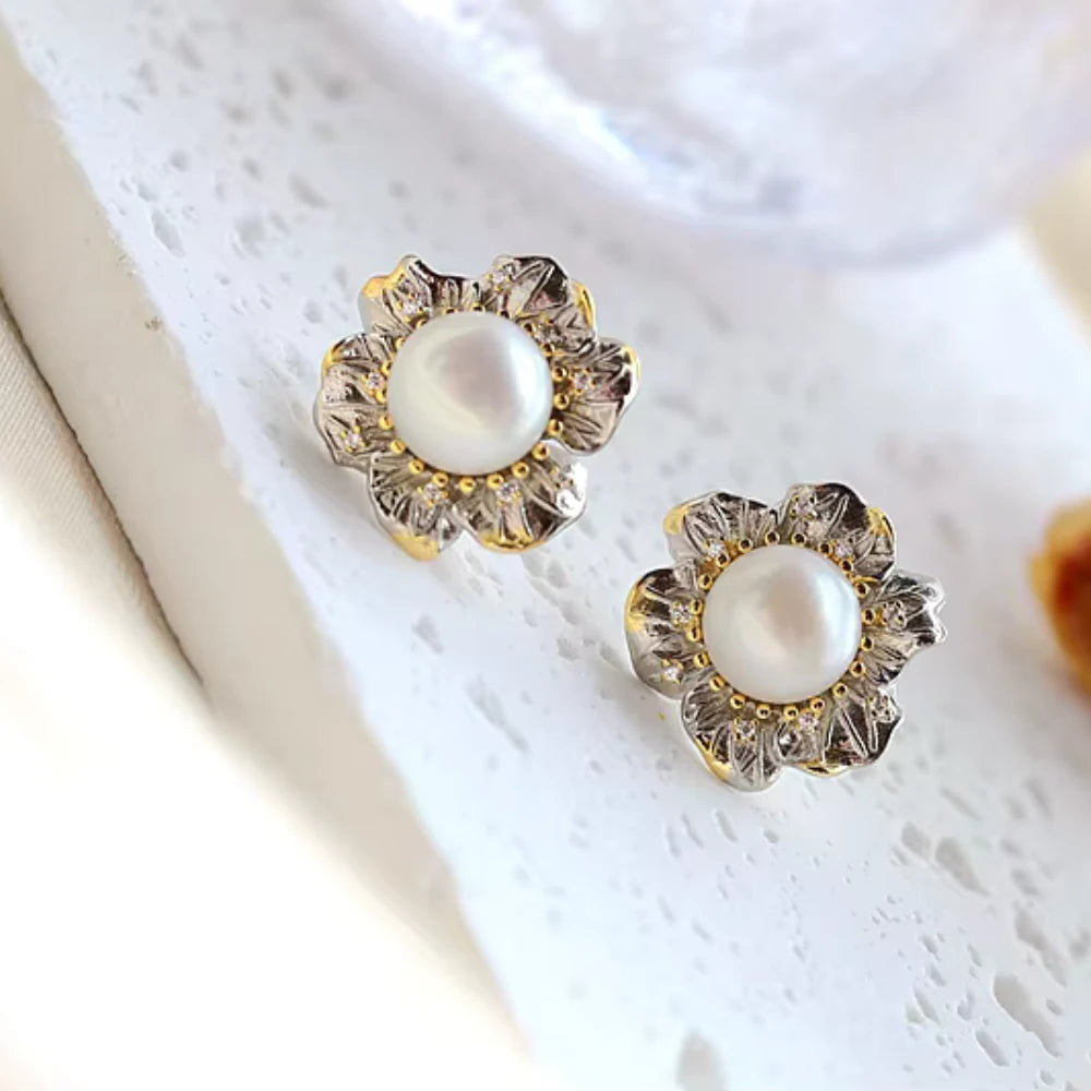 Blossom Crown Pearl Studs