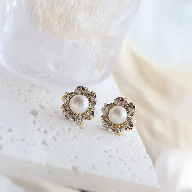 Blossom Crown Pearl Studs