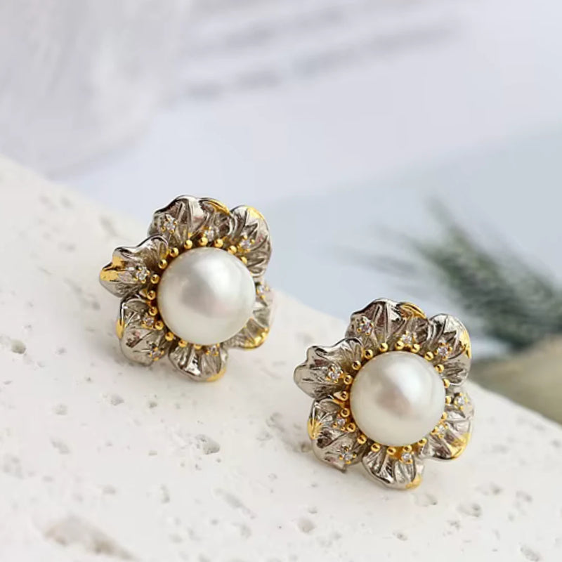 Blossom Crown Pearl Studs