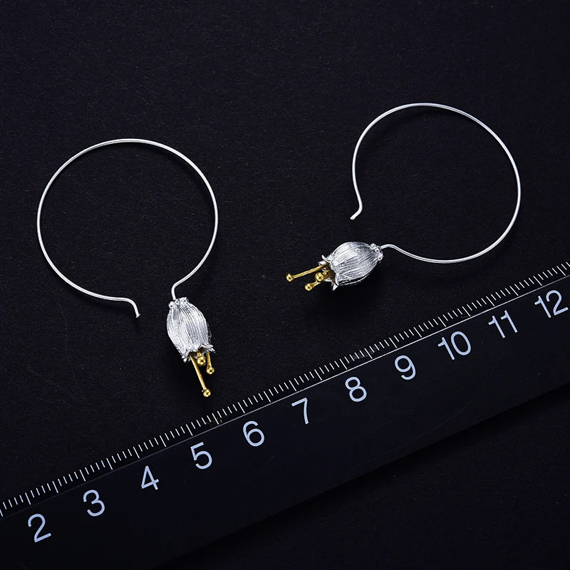 Fresh Bell Flower Hoop Earrings