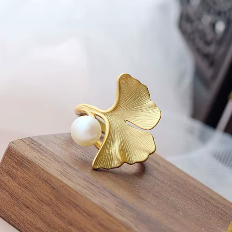 Ginkgo Moondrop Ring