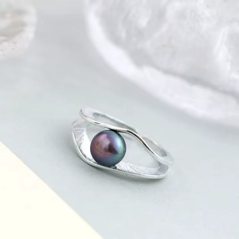 Midnight Tide Pearl Ring