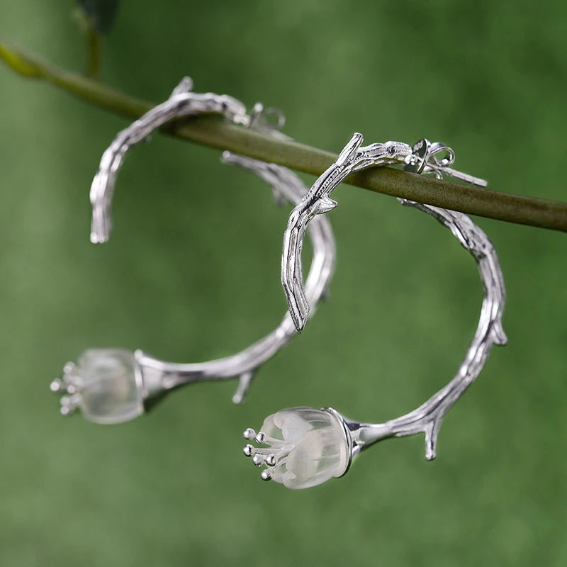 Tulip Of The Valley Wild Twig Earrings