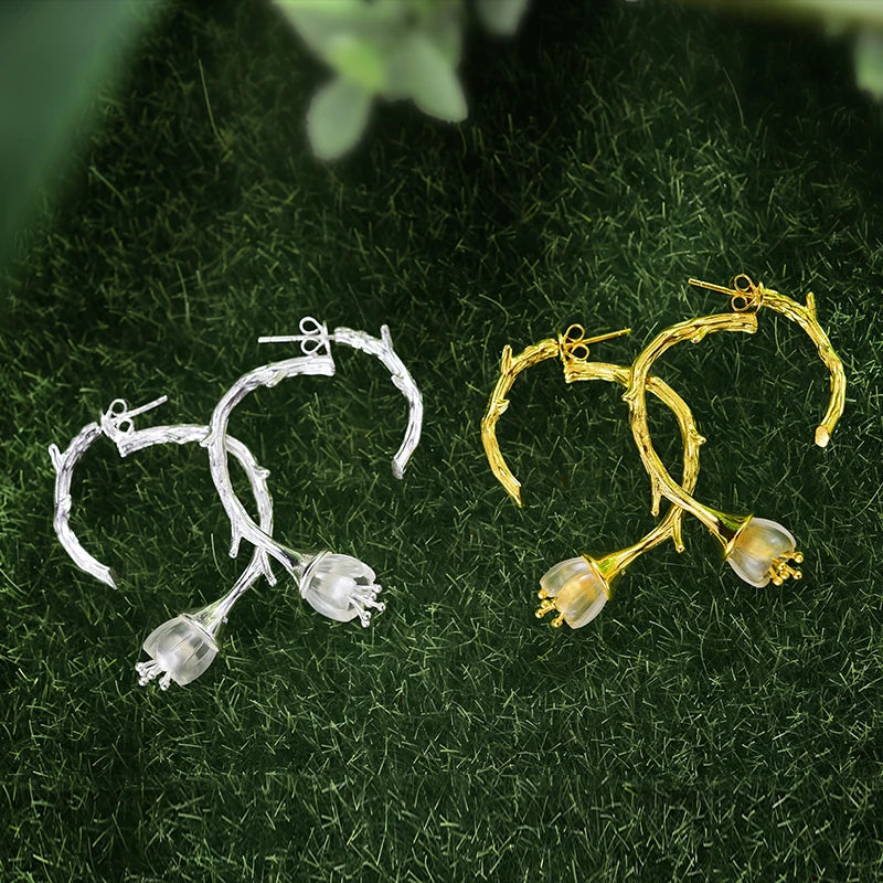 Tulip Of The Valley Wild Twig Earrings