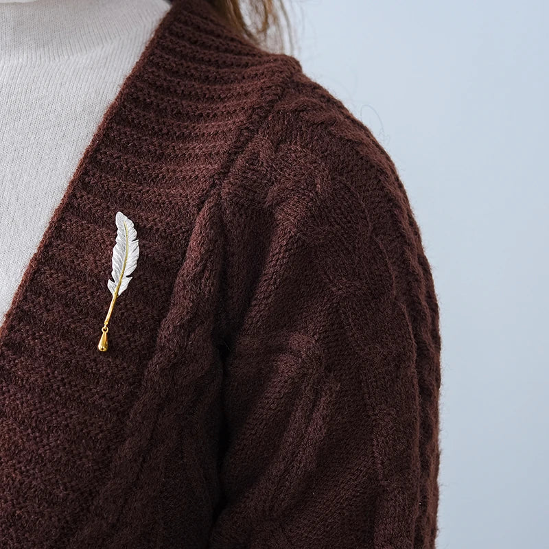 Lucky Goose Feather Brooch