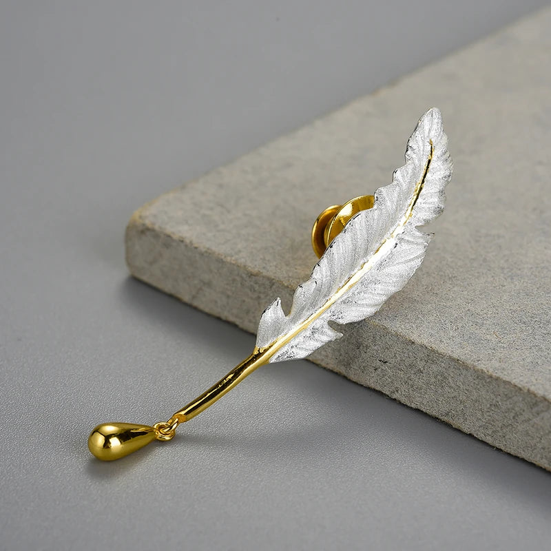 Lucky Goose Feather Brooch