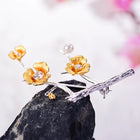 Golden Plum Bloom Brooch