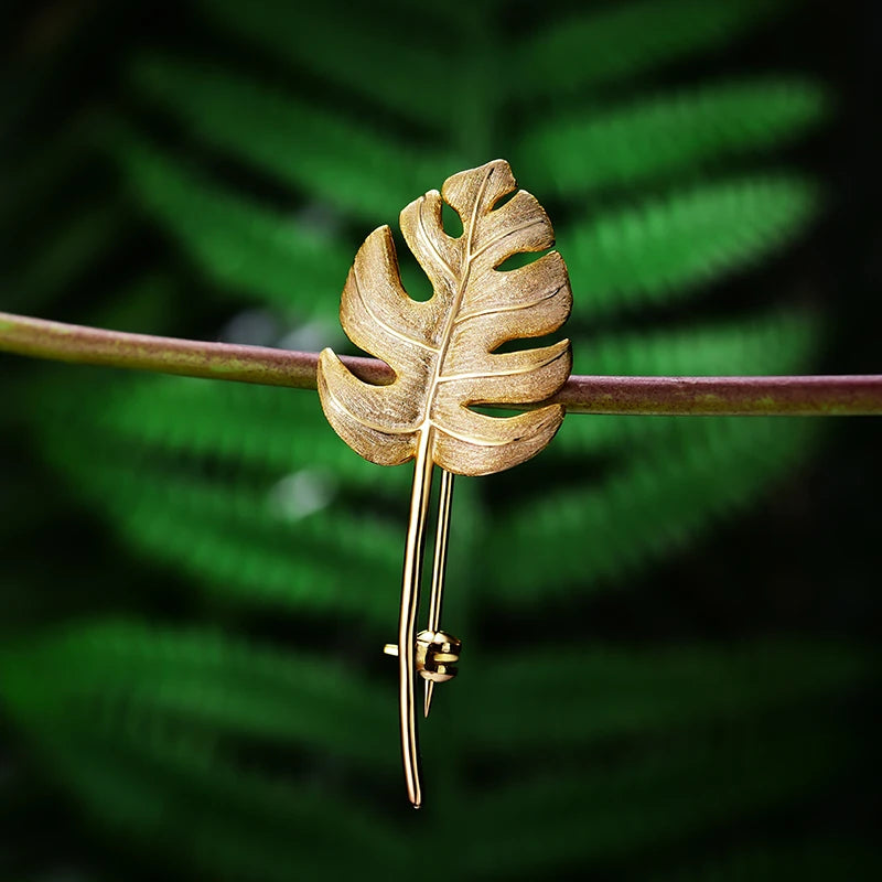 Monstera Leaf Brooch