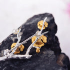 Golden Plum Bloom Brooch