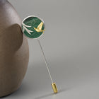 Swallow and Willow in Spring Wind Brooch