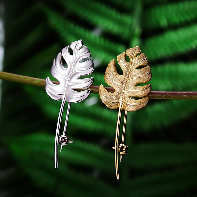 Monstera Leaf Brooch