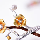 Golden Plum Bloom Brooch