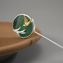 Swallow and Willow in Spring Wind Brooch