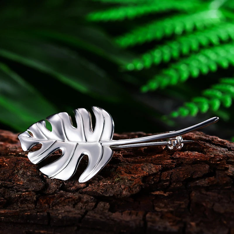 Monstera Leaf Brooch