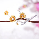 Golden Plum Bloom Brooch