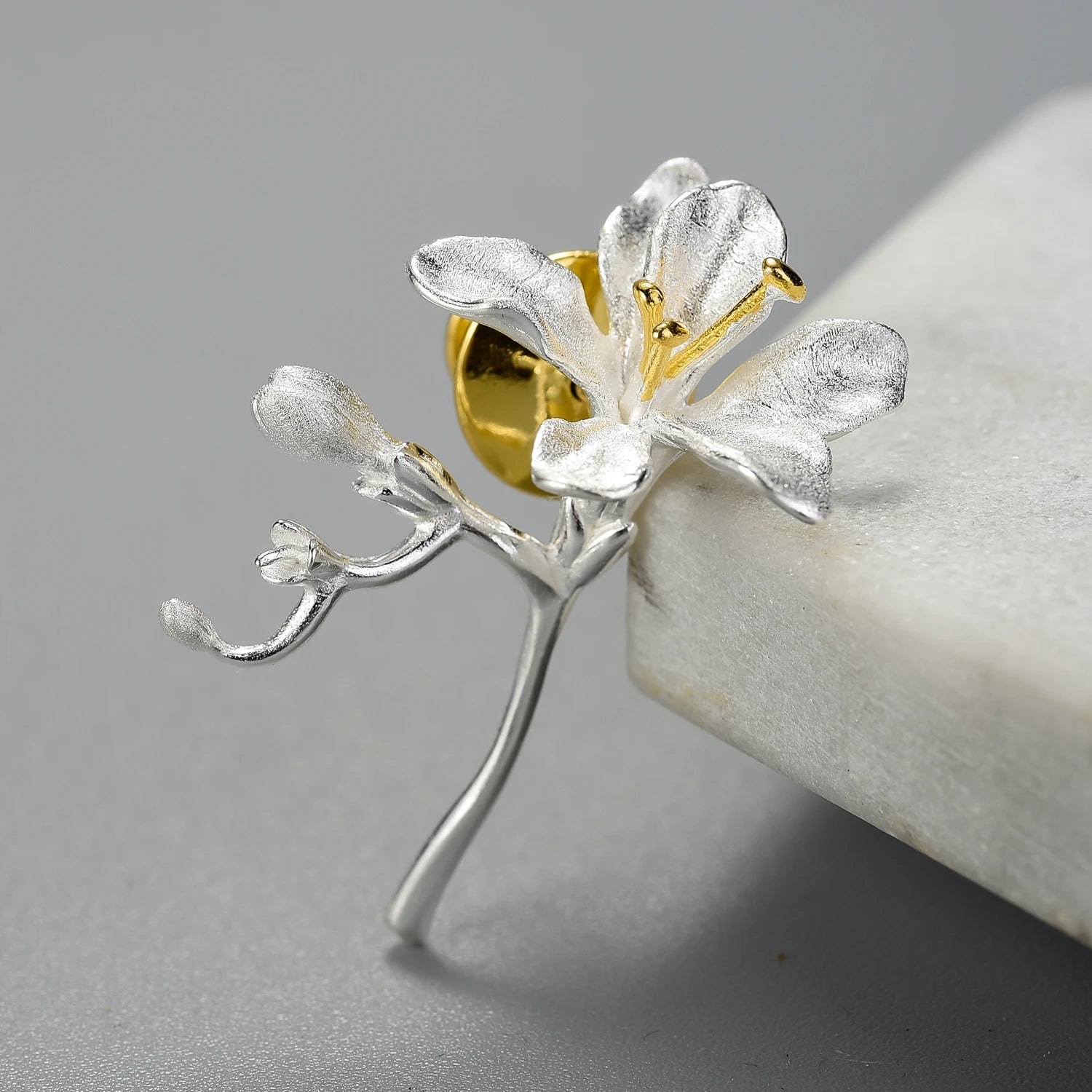 Alluring Freesia Flower Brooch