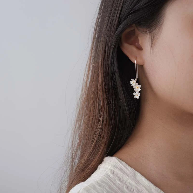 Forget Me Not Blossom Dangle Earrings