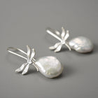 Natural Pearls Resting Dragonfly Earrings