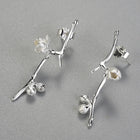 Plum Buds On A Branch Dangle Earrings