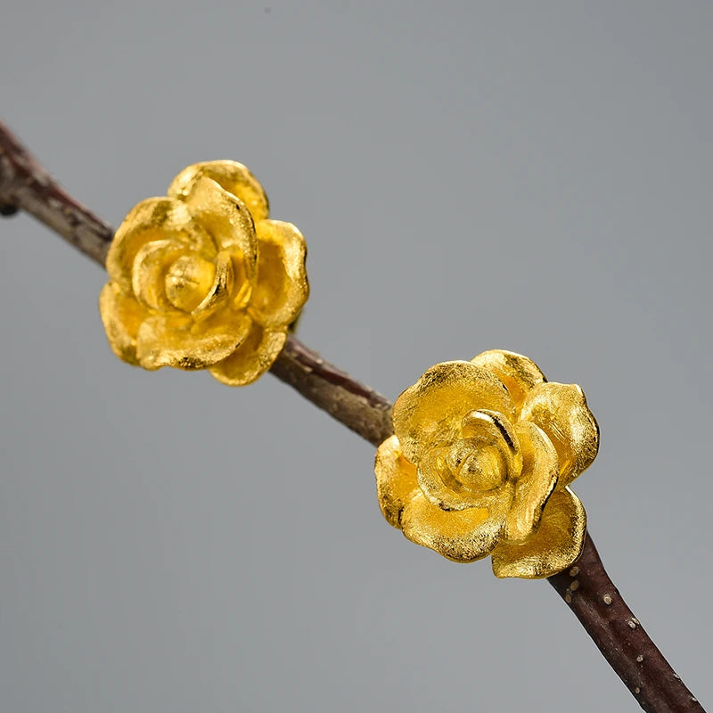 Camellia Flower Stud Earrings