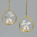 Bonsai Tree And Pearl Dangle Earrings