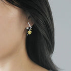Golden Plum Bloom Earrings