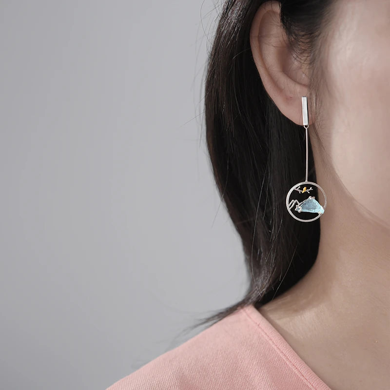 Bluebird of Icy Mountains Earrings