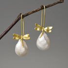 Natural Pearls Resting Dragonfly Earrings