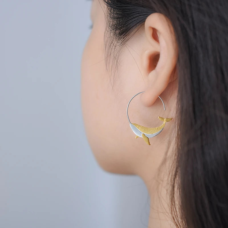 Noble Whale Dainty Earrings
