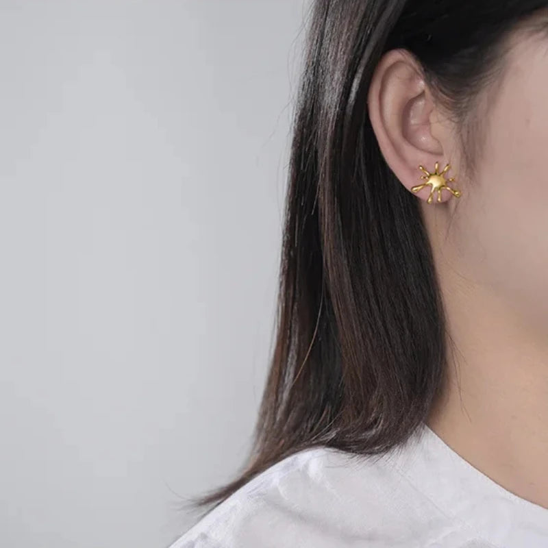 A Splash of Gold Stud Earrings