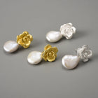 Camellia Flower And Pearl Earrings