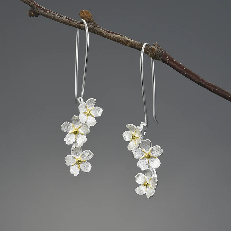 Forget Me Not Blossom Dangle Earrings
