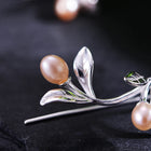 Olive Branch And Pearl Drop Earrings