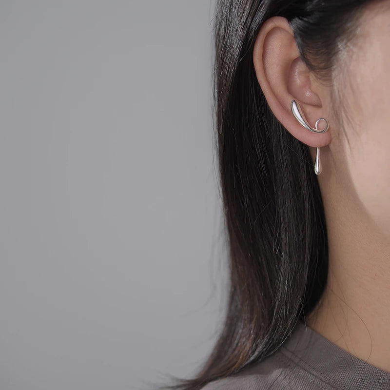 Double Sided Twist Drop Earrings