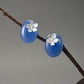 Forget Me Not Agate Stud Earrings