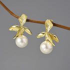 Golden Orchid Dew Drops Earrings