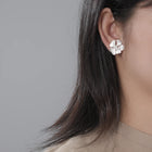 Golden Peony Stud Earrings