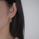 Swallow And Willow Branch Asymmetrical Earrings