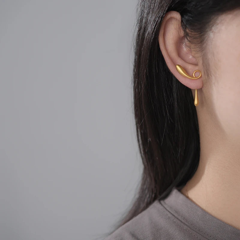Double Sided Twist Drop Earrings