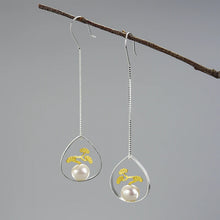Bonsai Tree And Pearl Dangle Earrings